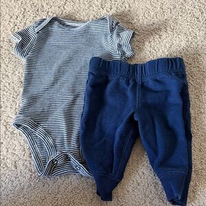 Carter's Navy and White Striped Kids Matching Set